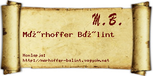 Márhoffer Bálint névjegykártya