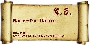 Márhoffer Bálint névjegykártya
