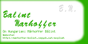 balint marhoffer business card