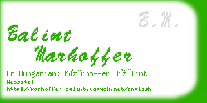 balint marhoffer business card